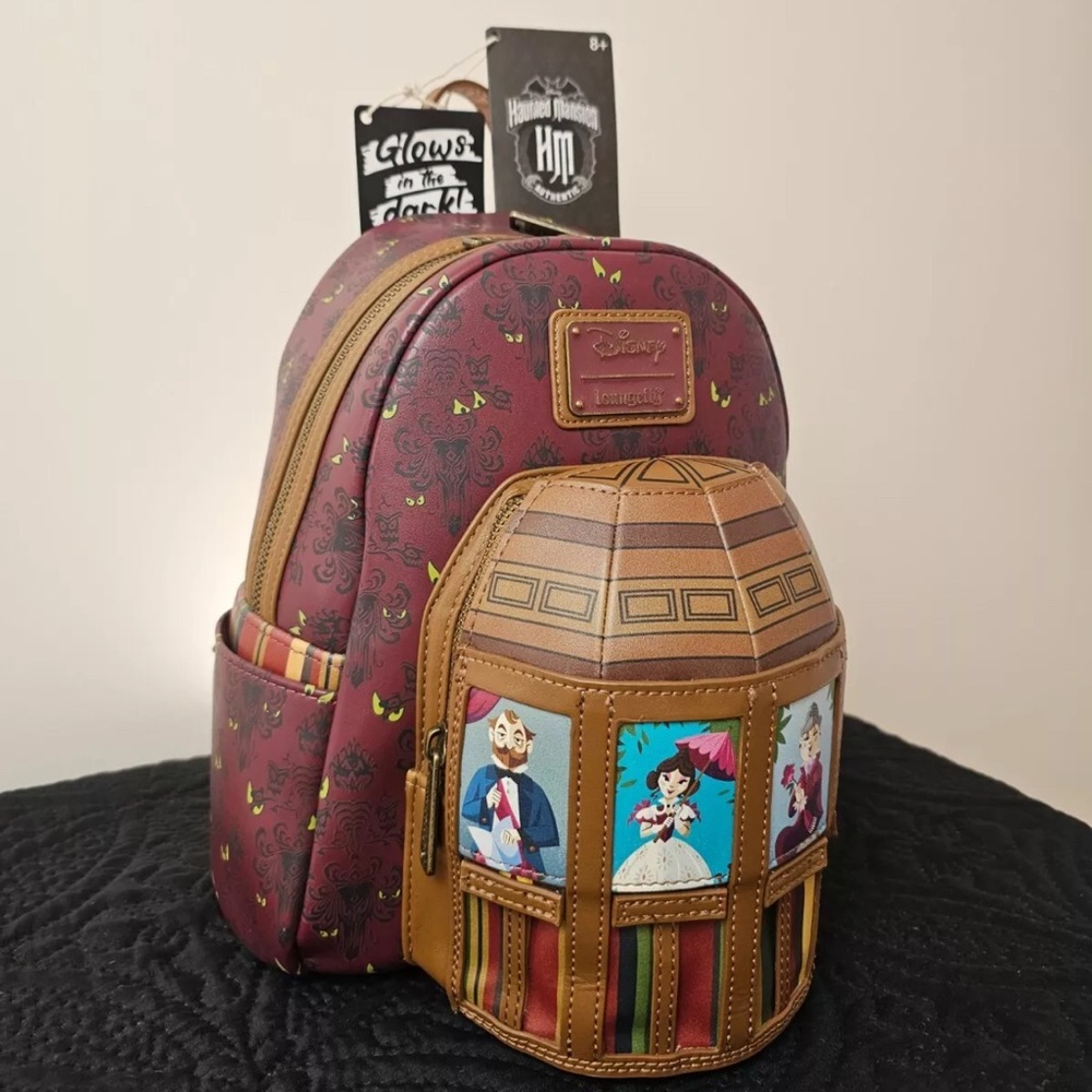 SALE! Haunted Mansion LoungeFly Stretching Room Backpack, Glows in the Dark*RARE - Picture 5 of 12